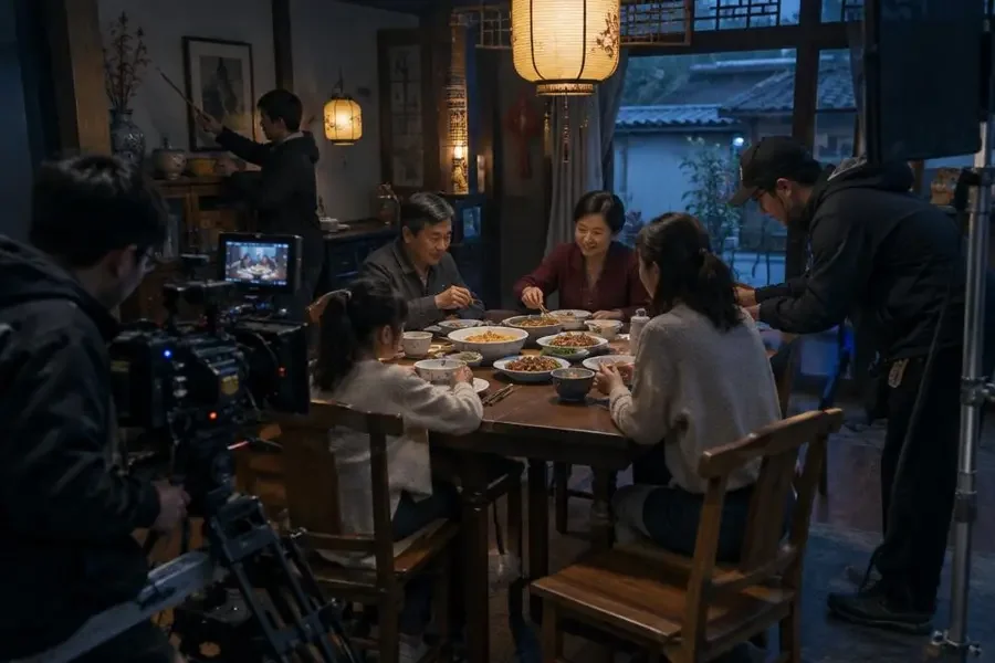 《屋檐之下》家庭戏幕后：一桌饭拍了八条 幕后花絮截图